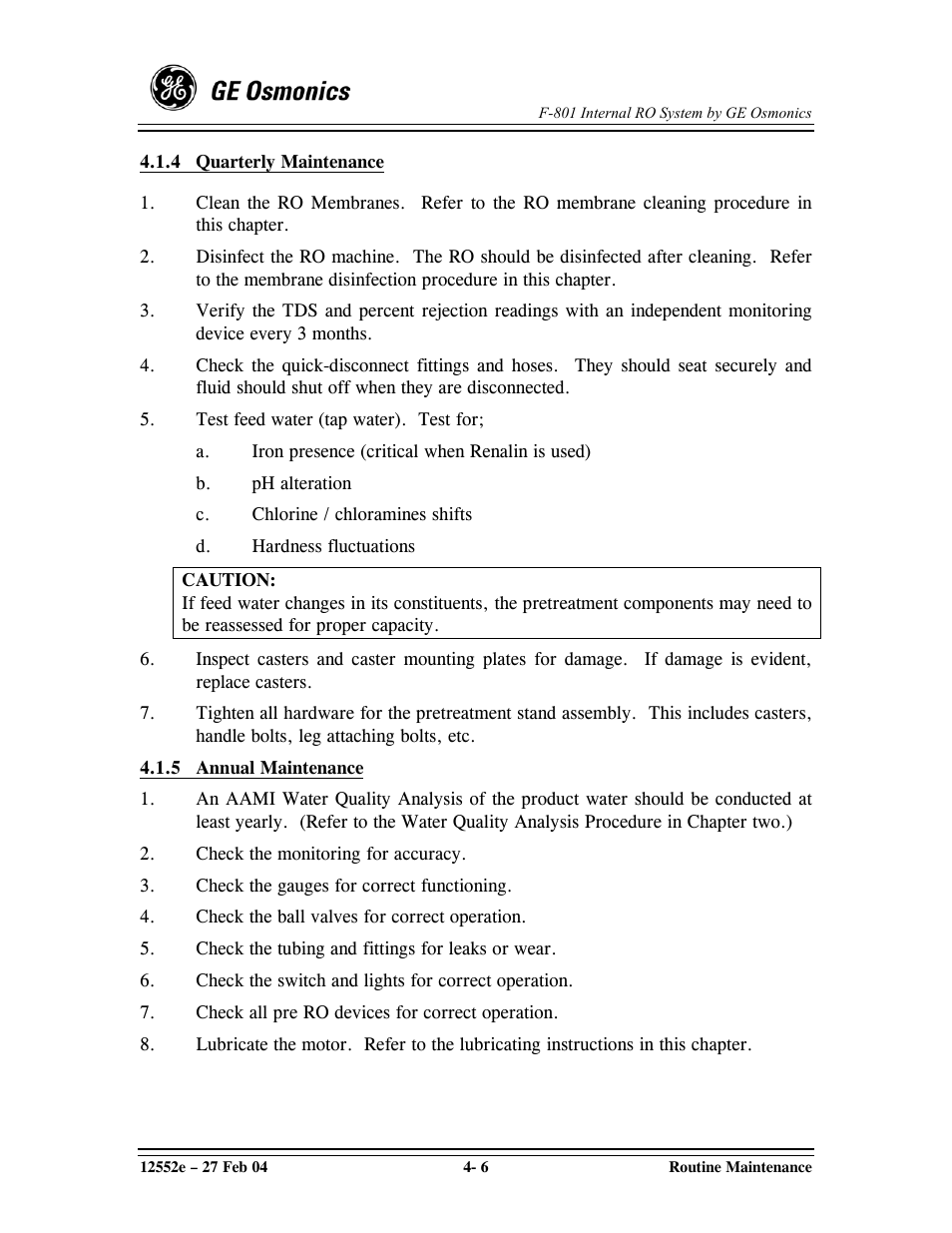 GE F-801 User Manual | Page 46 / 124