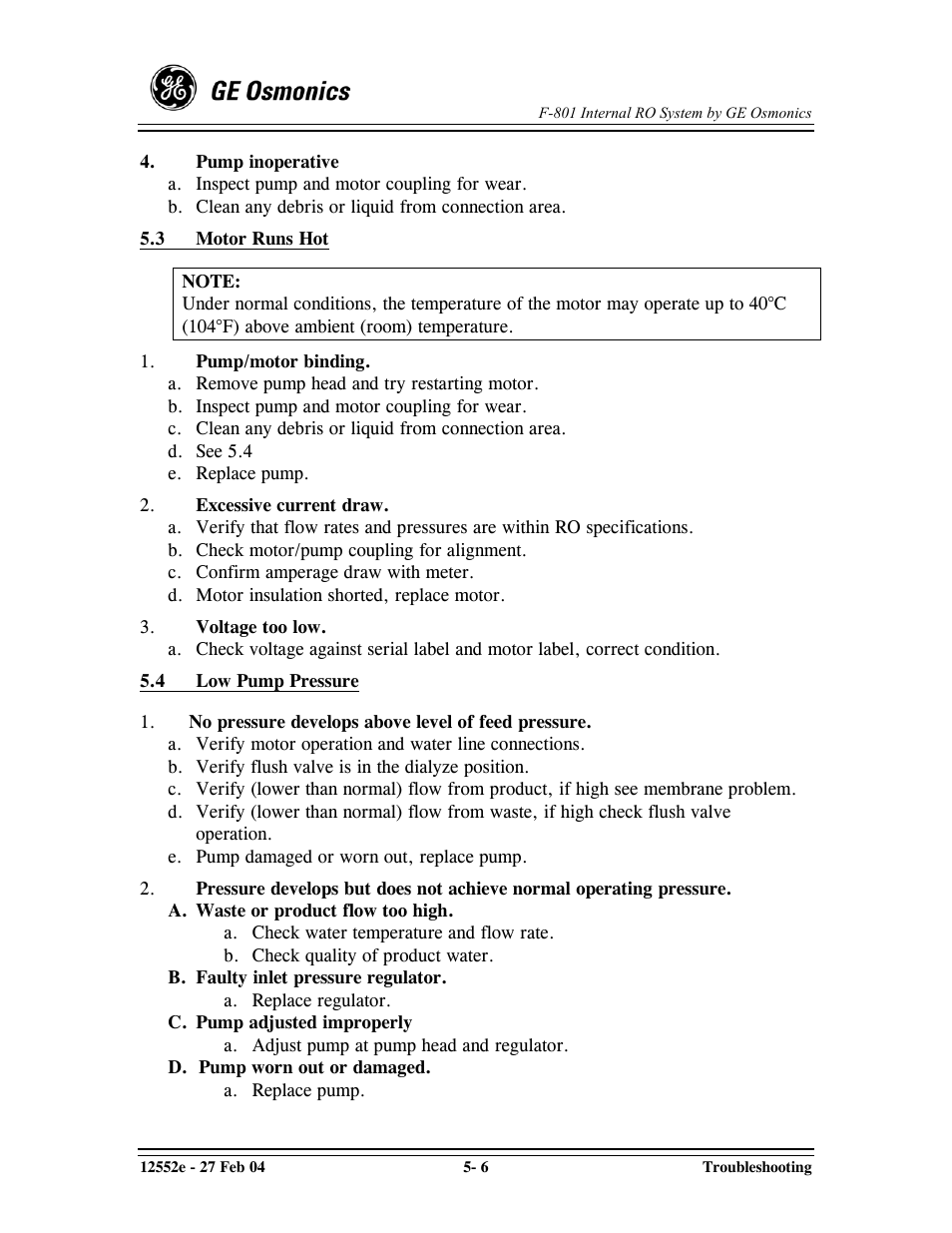 GE F-801 User Manual | Page 80 / 124