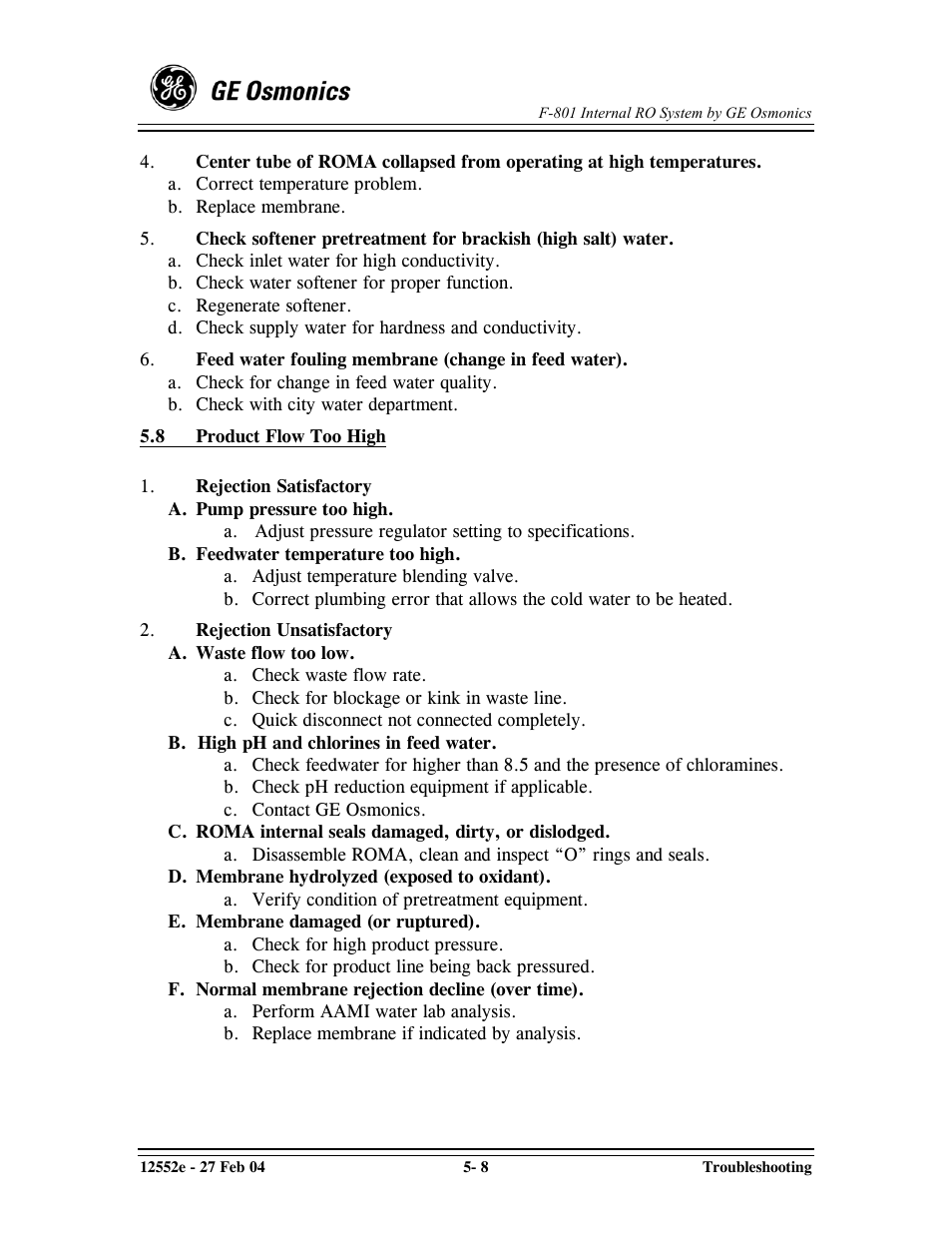 GE F-801 User Manual | Page 82 / 124