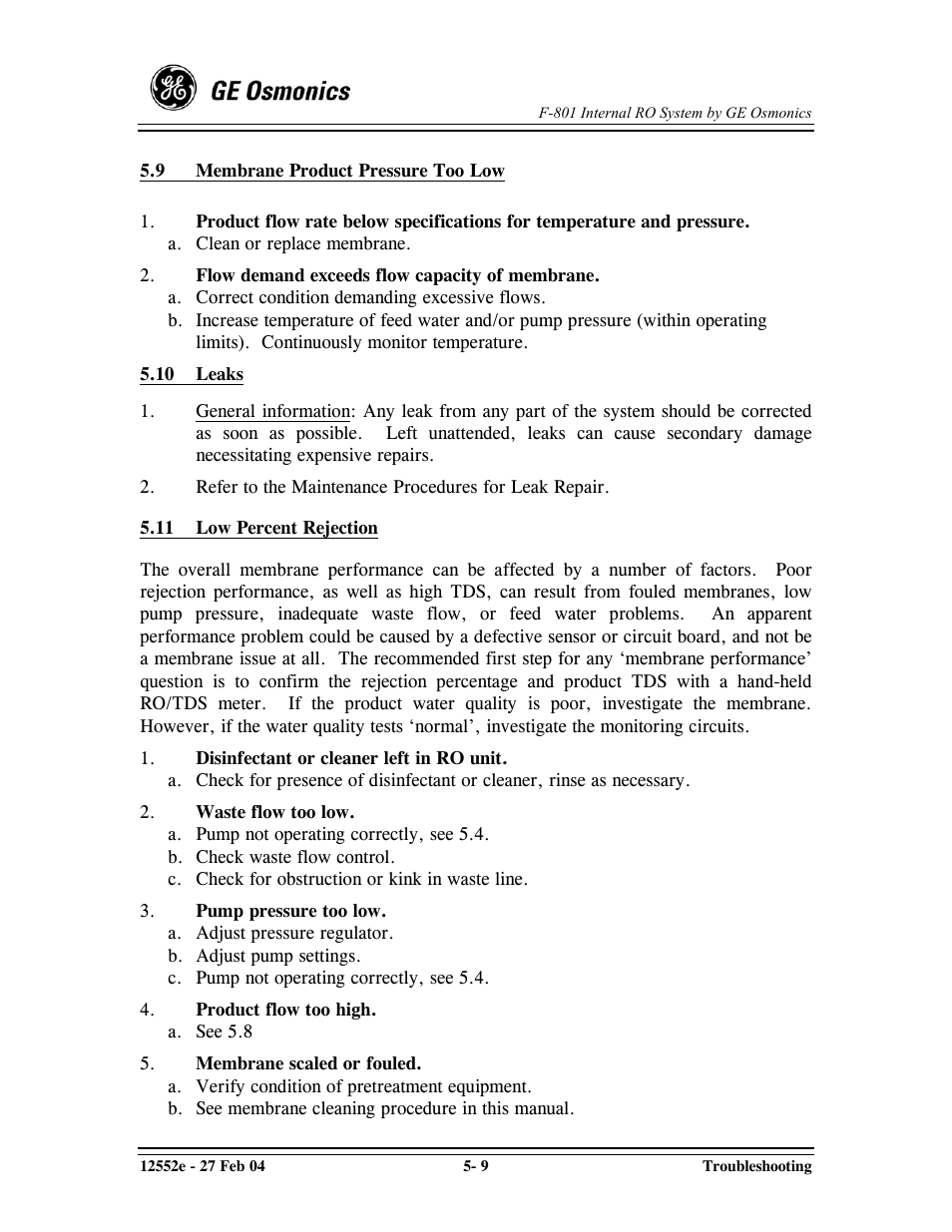 GE F-801 User Manual | Page 83 / 124