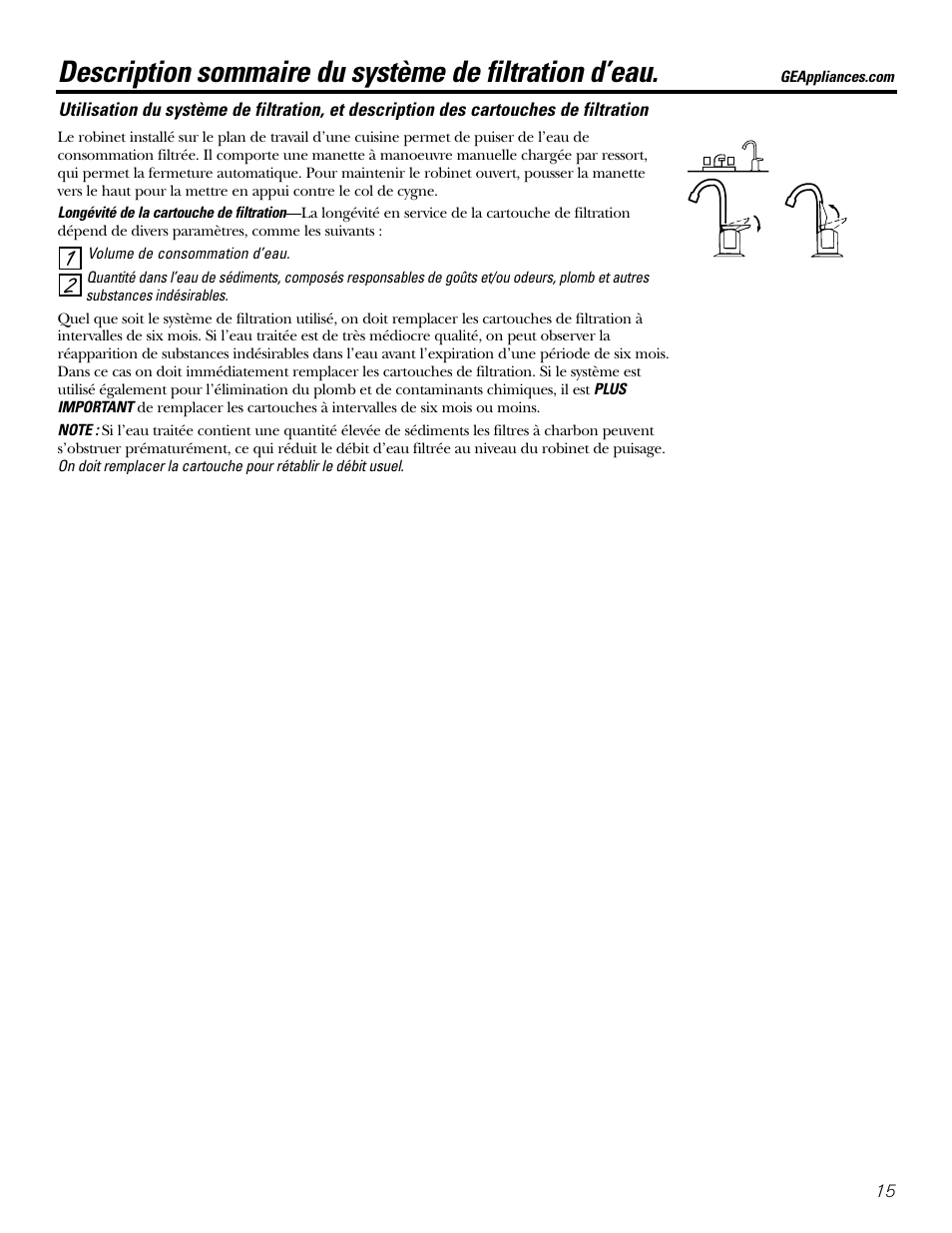 Instructions d’utilisation, Spécifications | GE GX1S04C User Manual | Page 15 / 36