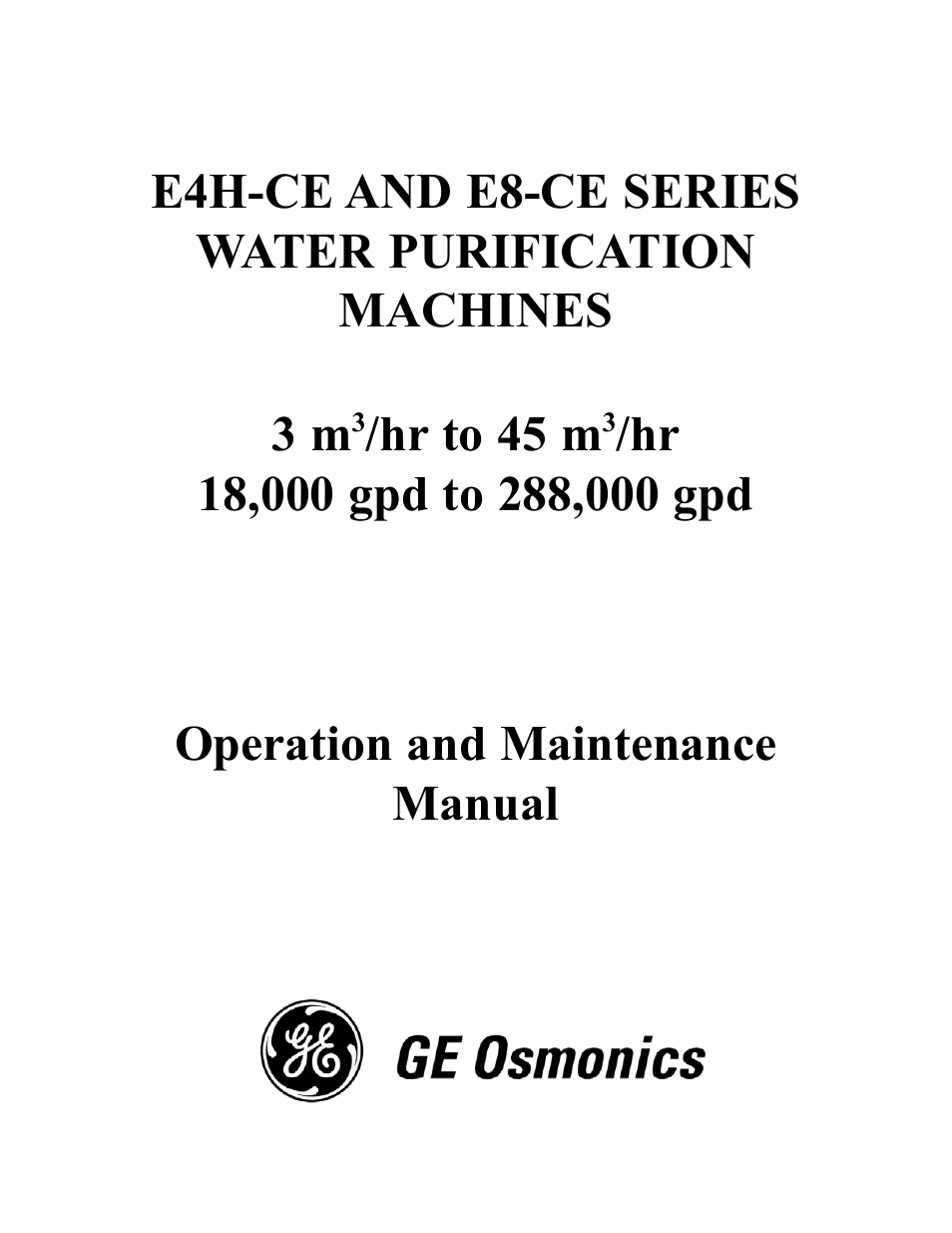 GE E4H-CE Series User Manual | 45 pages