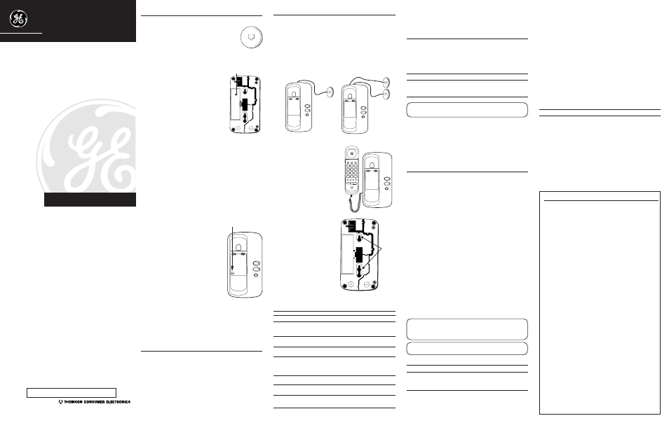 Dos líneas telefónicas guía del usuario, Emoria, Ntes | Omenzar, Arantía, Imitada, Nstalación, Uidado, Eneral, Parato | GE 2-9410 User Manual | Page 2 / 2