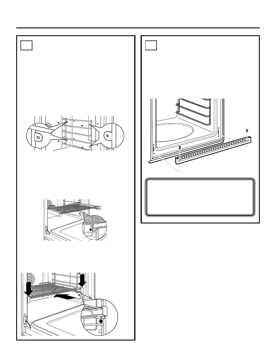 Installing the oven rack supports and oven racks, Installing the metal bottom trim, Installation instructions | GE ZET2 User Manual | Page 13 / 16