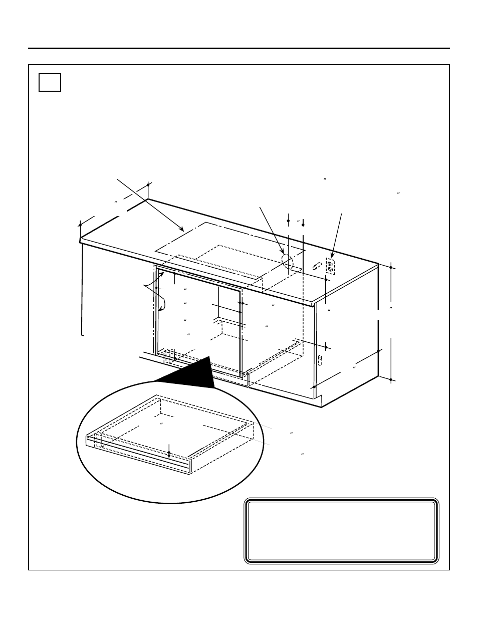 Cutout for single built-in oven under counter, Installation instructions | GE ZET2 User Manual | Page 7 / 16