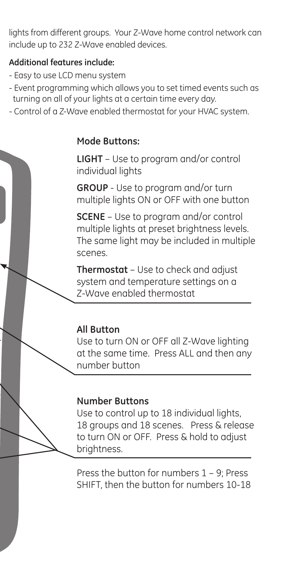 Basic remote lcd remote | GE 45601 User Manual | Page 3 / 20