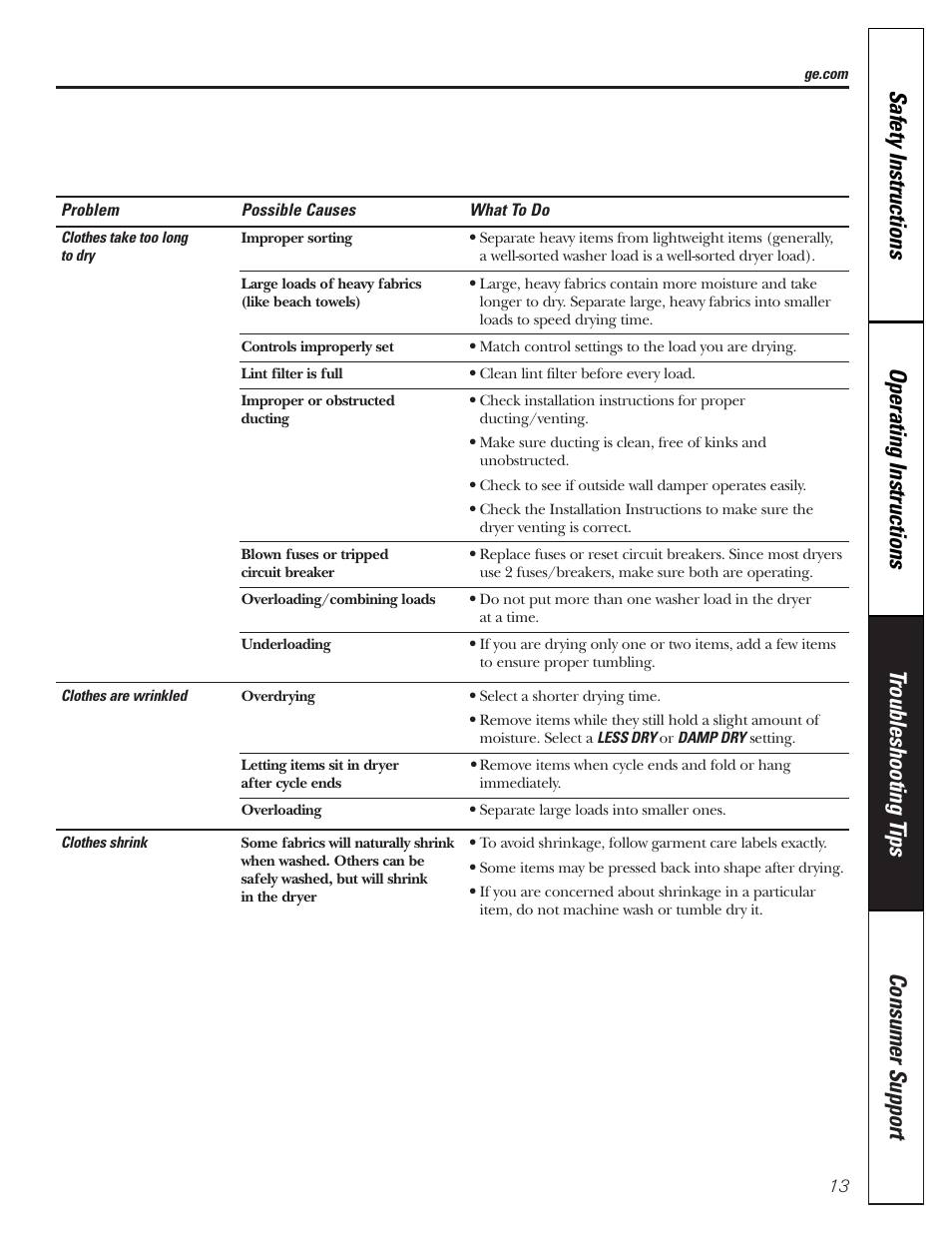 GE DVLR223 User Manual | Page 13 / 16