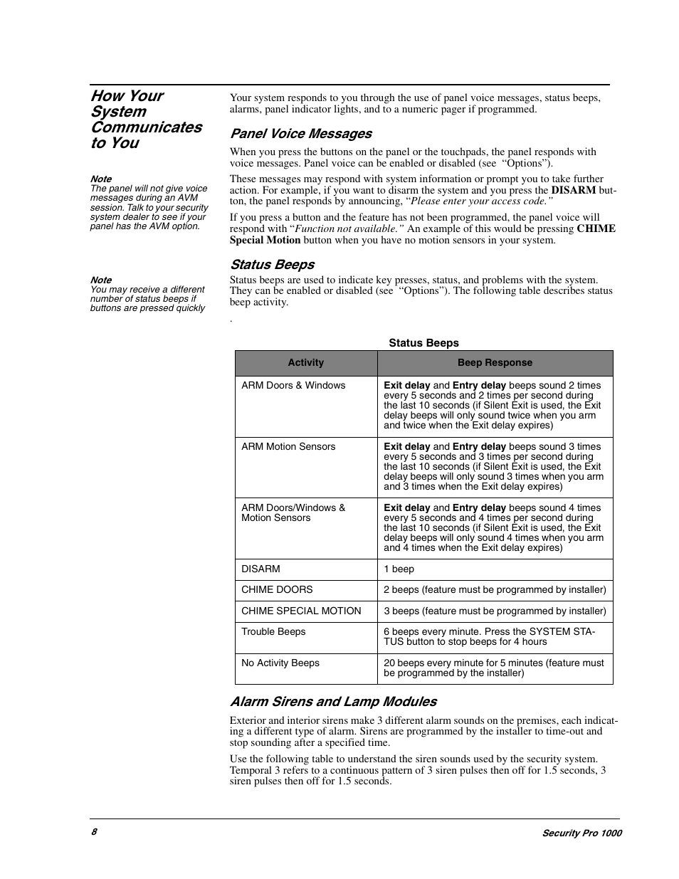 How your system communicates to you | GE 1000 User Manual | Page 14 / 36