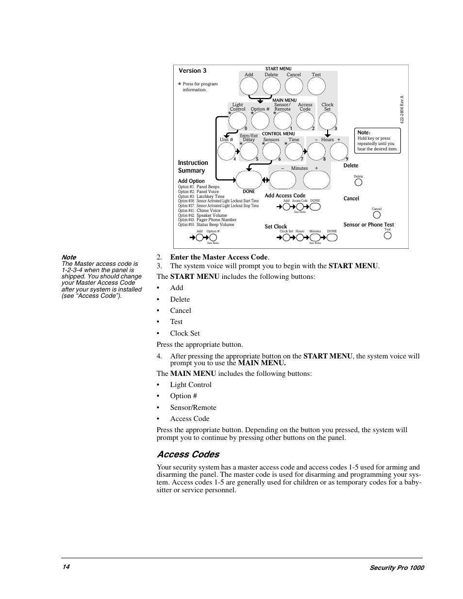 Access codes | GE 1000 User Manual | Page 20 / 36