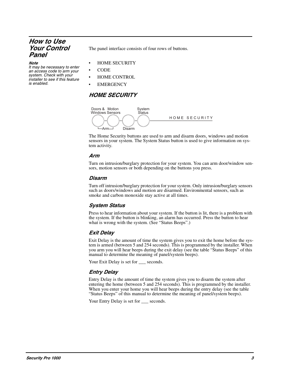 How to use your control panel | GE 1000 User Manual | Page 9 / 36