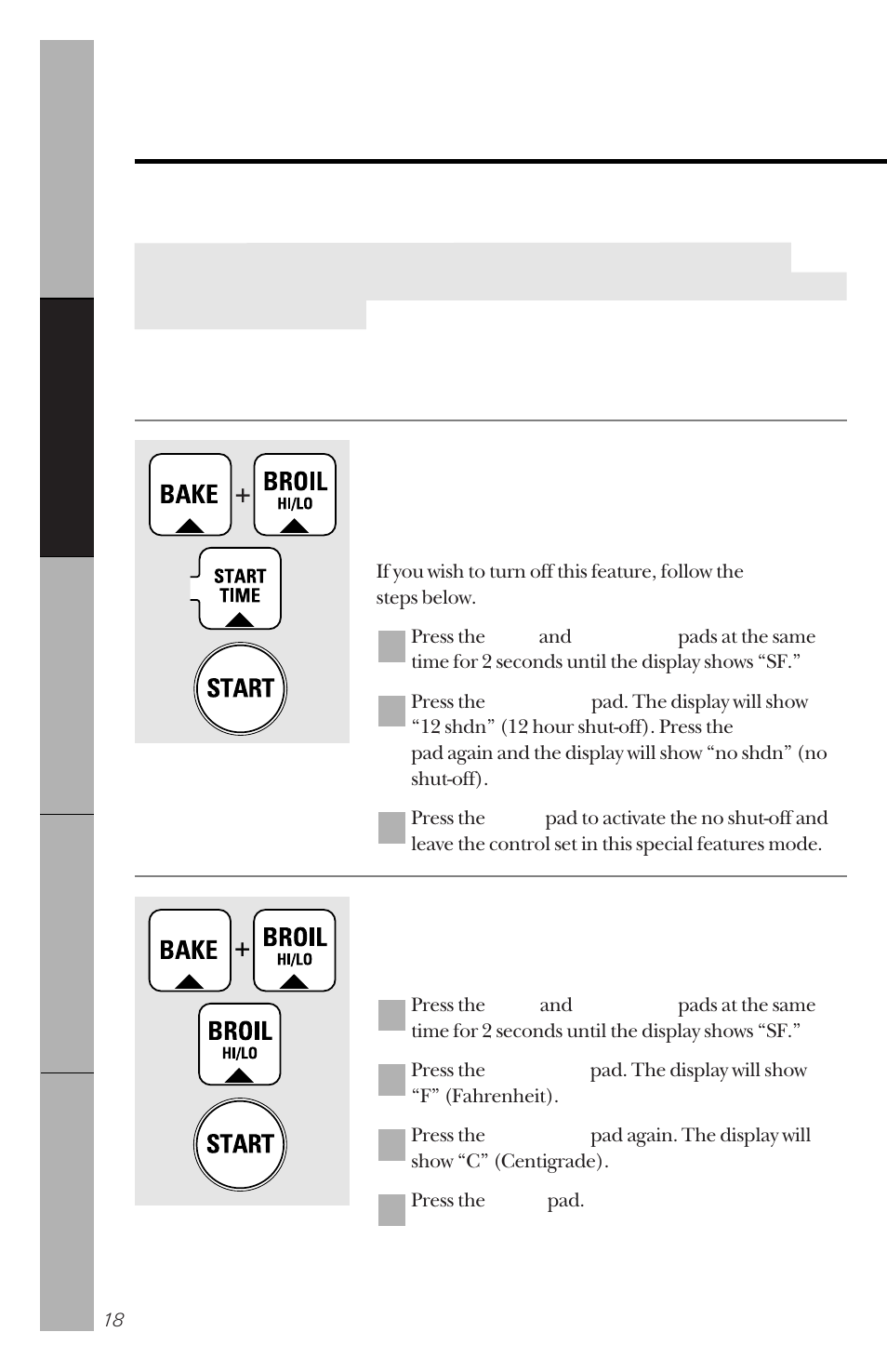 Special features of your oven control | GE 49-8827 User Manual | Page 18 / 60