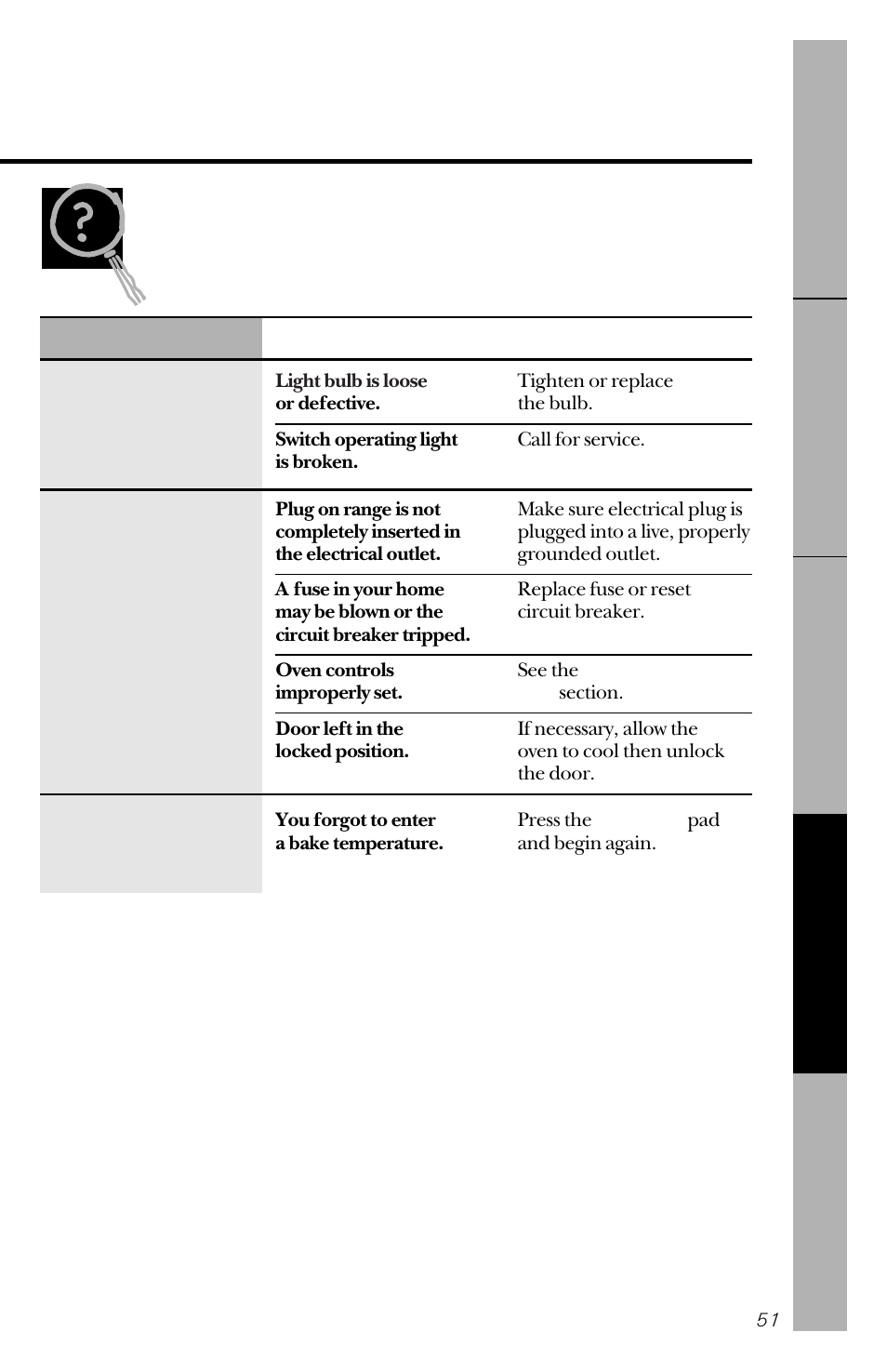 Before you call for service, Before you call for service –58 | GE 49-8827 User Manual | Page 51 / 60