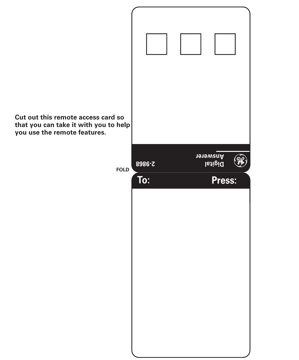 To: press | GE 2-9868 User Manual | Page 19 / 20