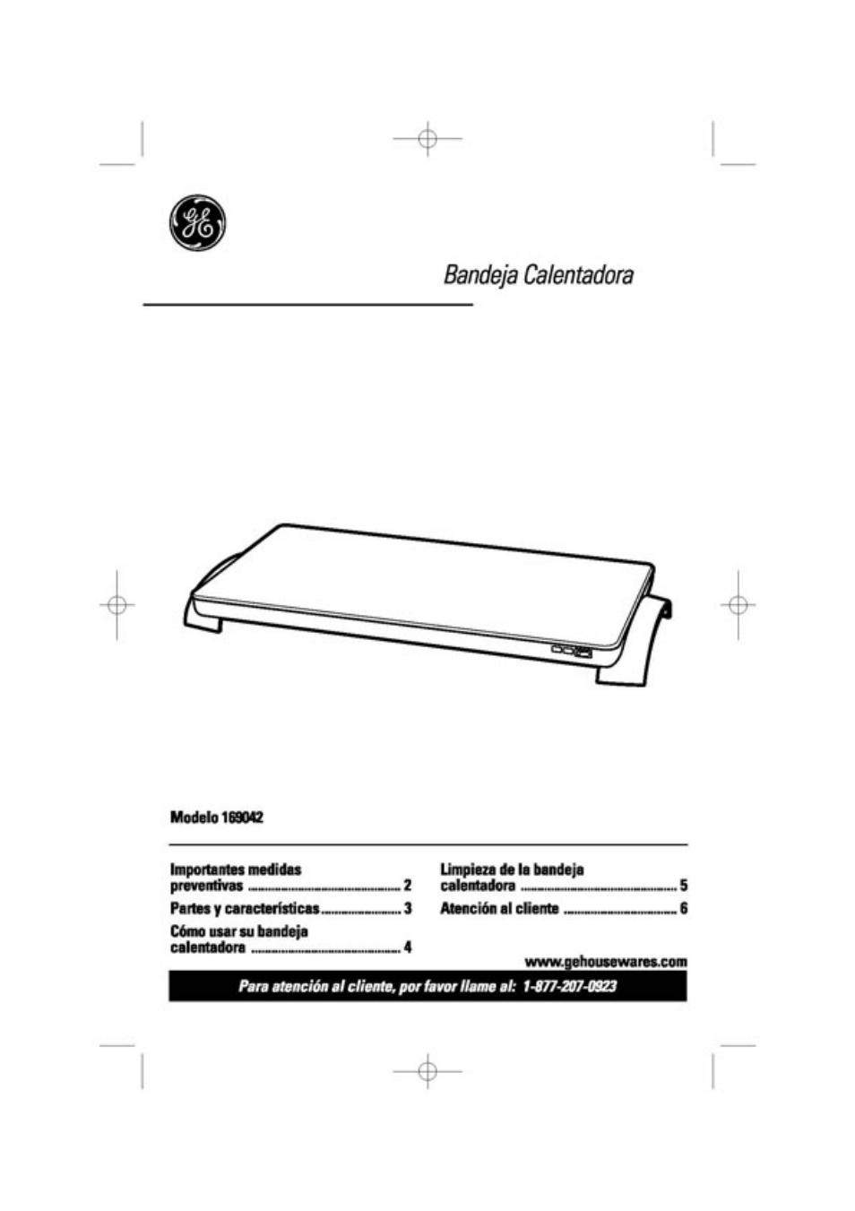 Bandeja calentadora | GE 169048 User Manual | Page 7 / 12