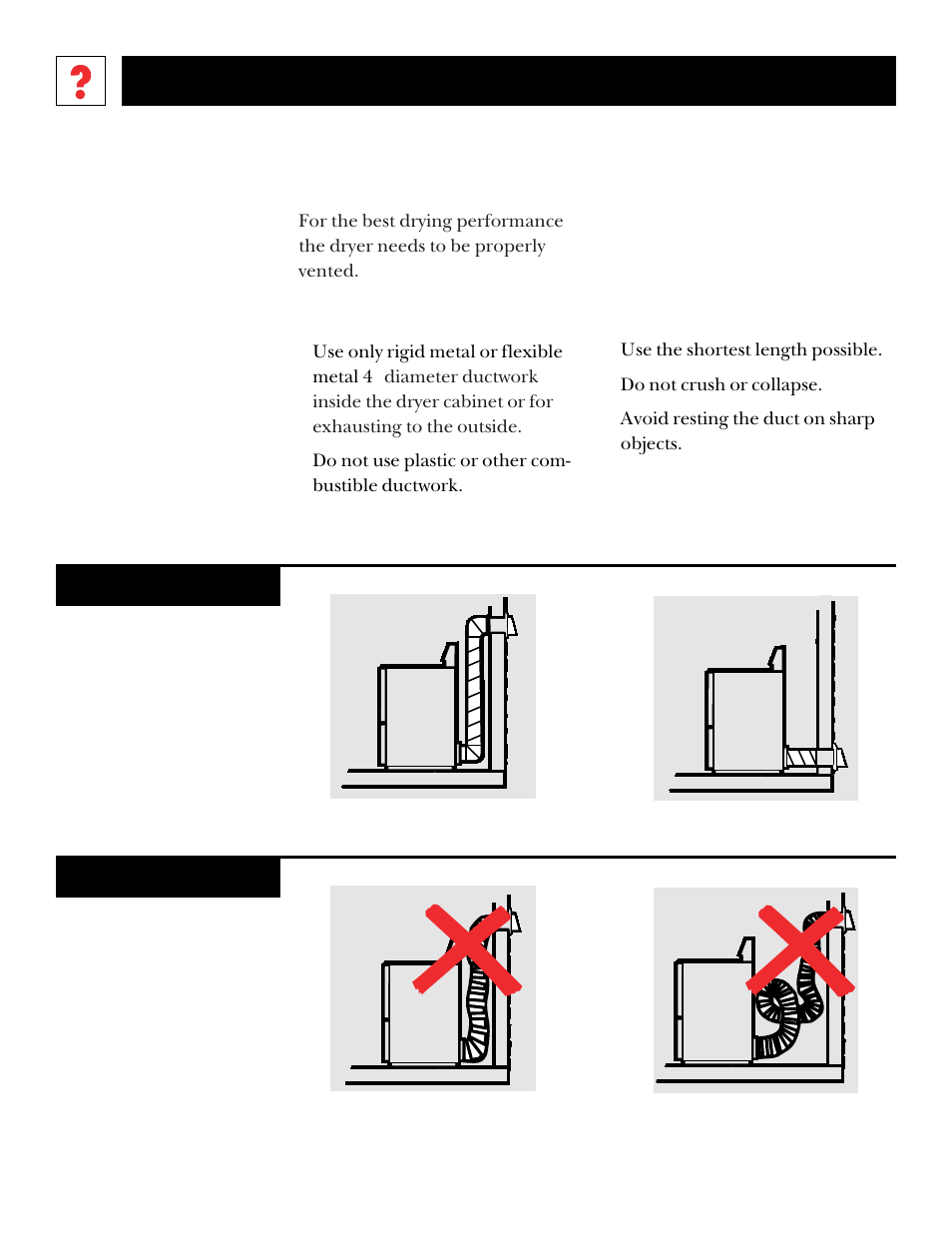Venting the dryer | GE UPSQ495ET User Manual | Page 19 / 74