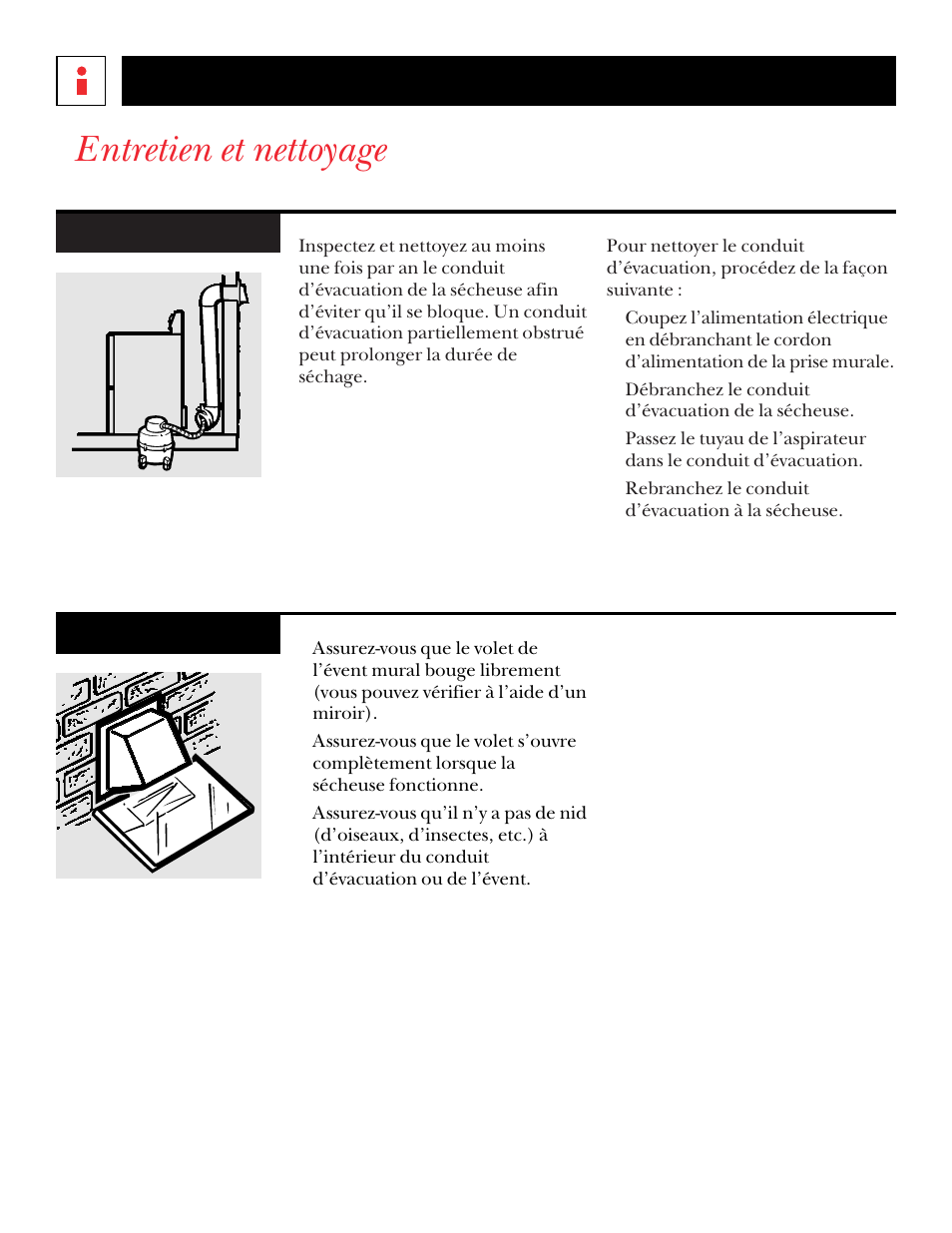 Entretien et nettoyage, Renseignements utiles | GE UPSQ495ET User Manual | Page 38 / 74