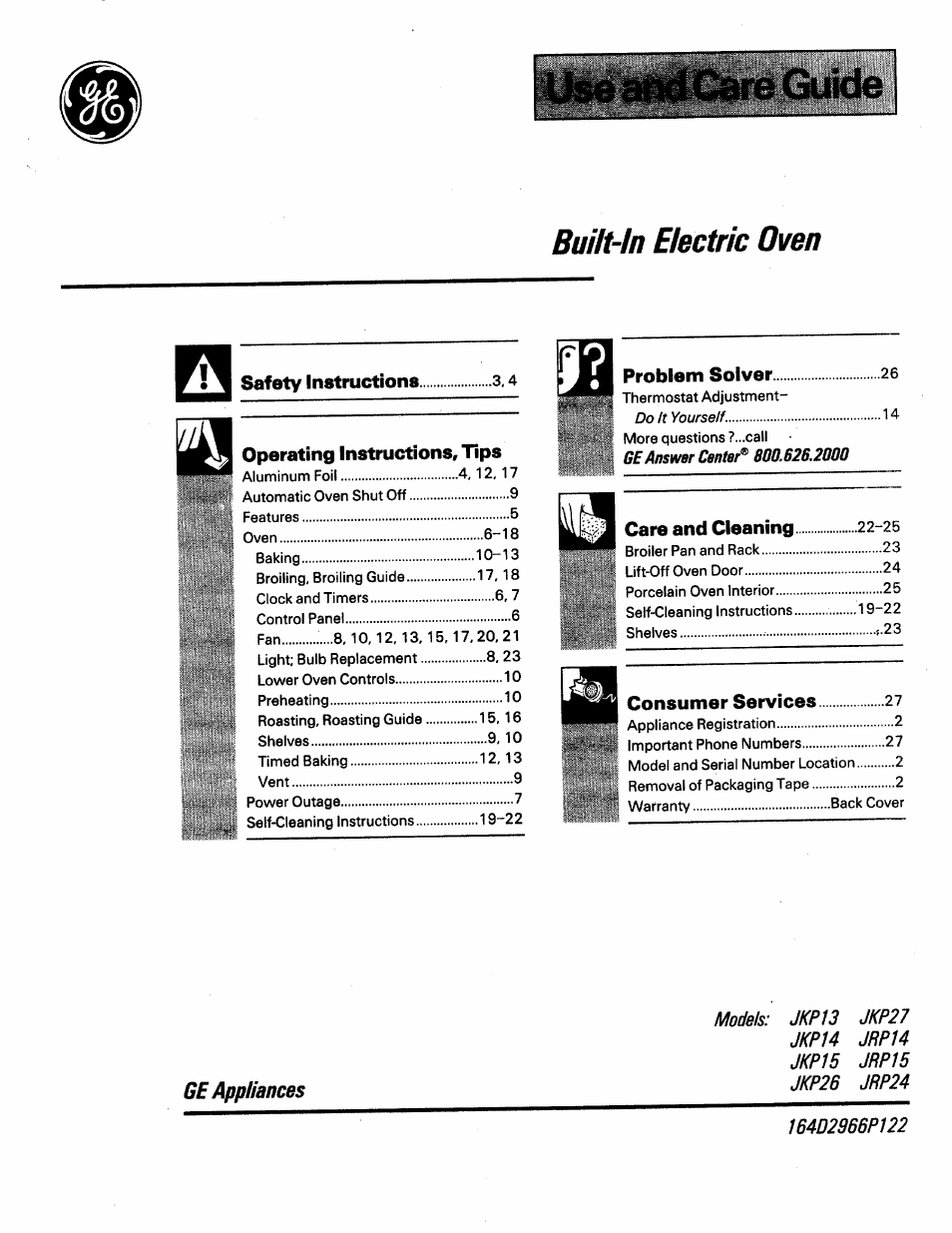 GE JRP14 User Manual | 28 pages