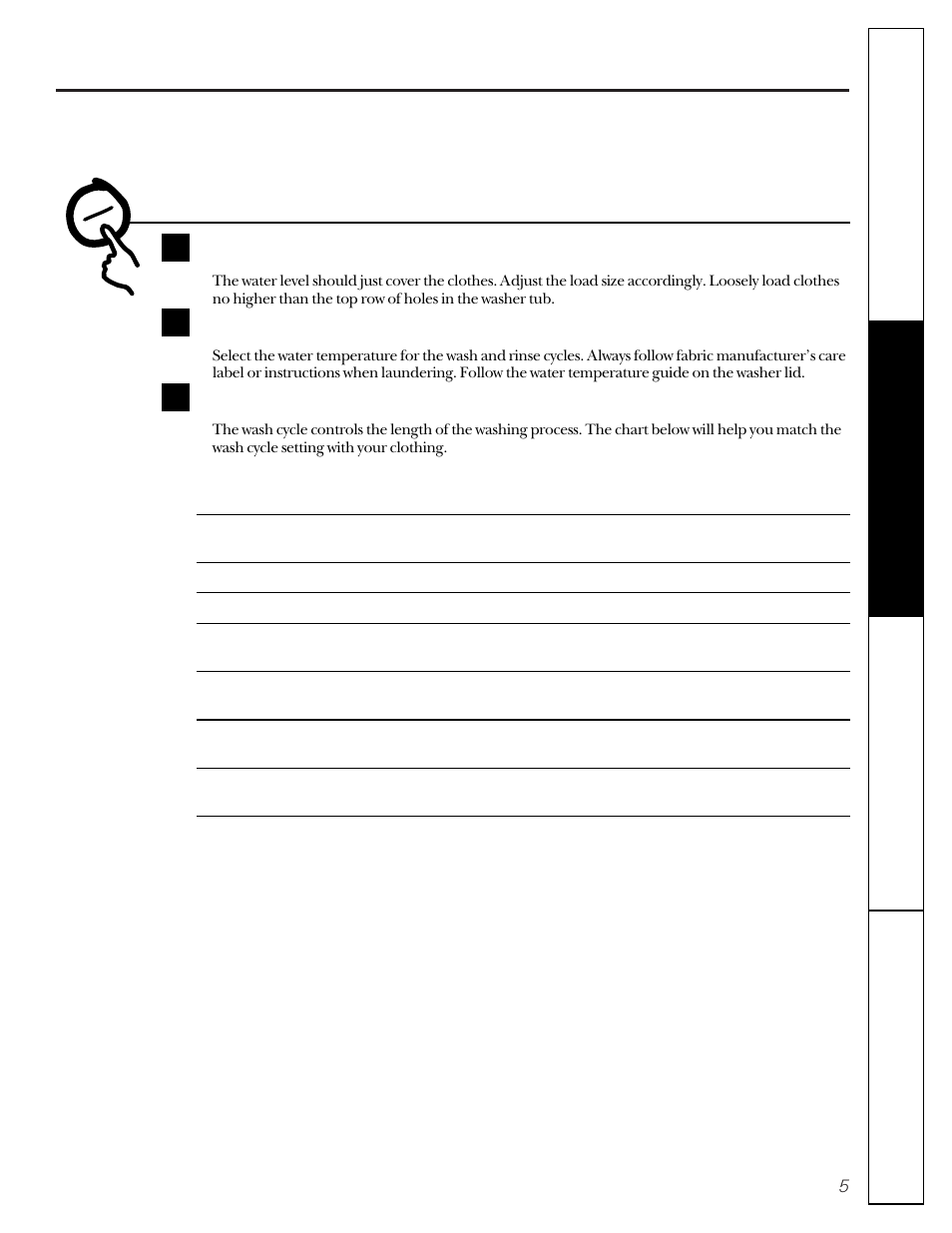 Control settings | GE WCXR1070 User Manual | Page 5 / 16