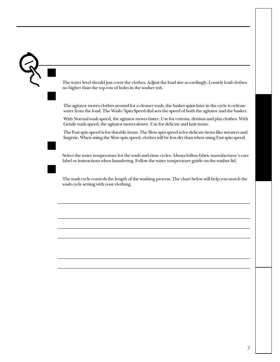 Control settings | GE WCXR1070 User Manual | Page 7 / 16