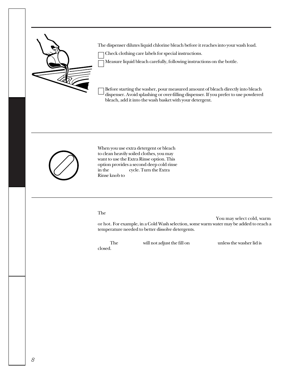 Features, Features , 9, About washer features | GE WCXR1070 User Manual | Page 8 / 16