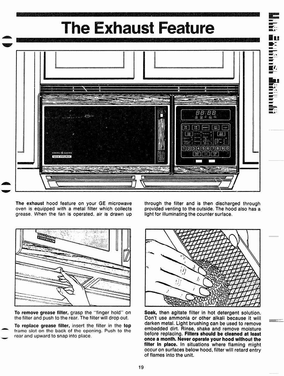 The exhaust feature | GE 49-4562 User Manual | Page 18 / 23