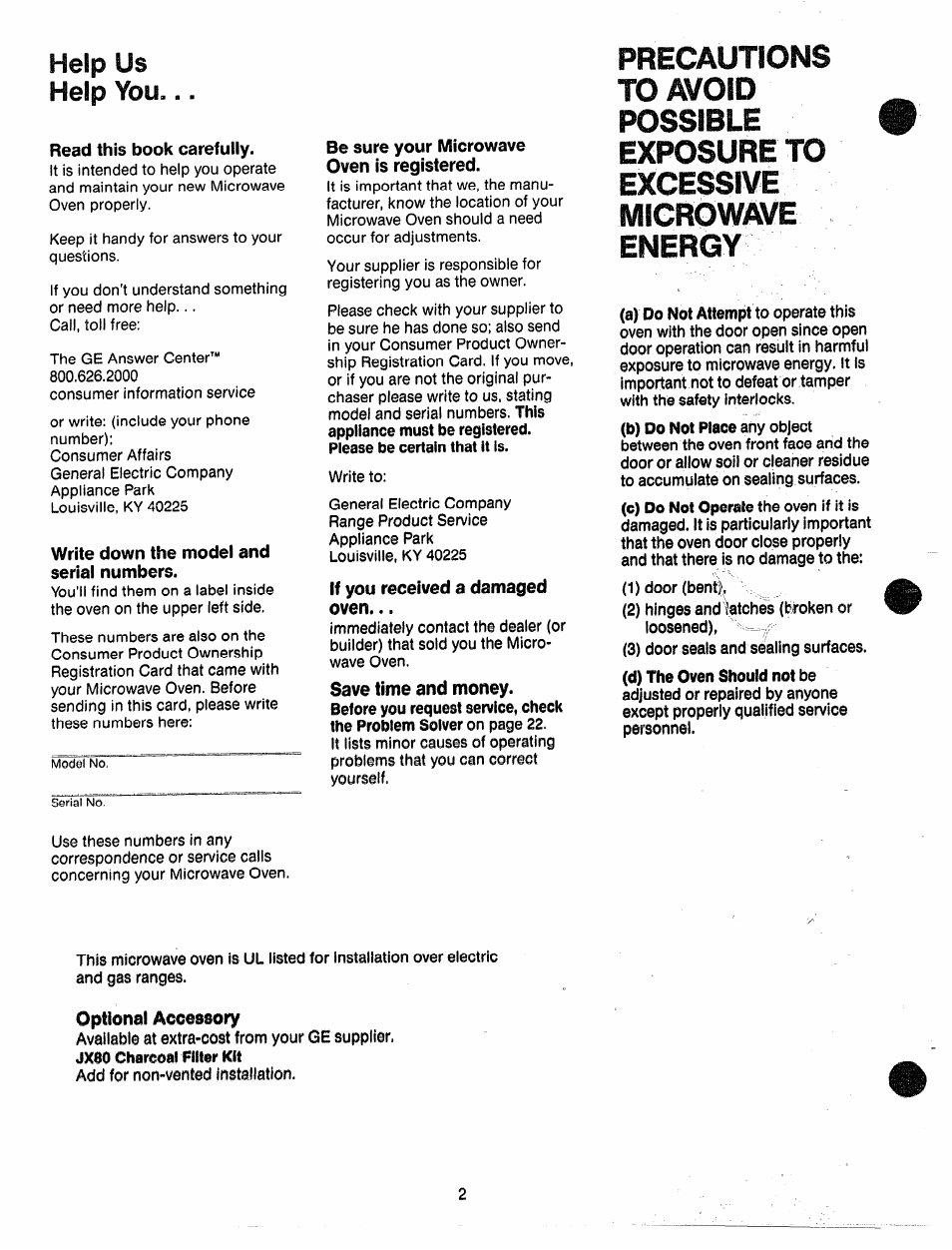 GE 49-4562 User Manual | Page 2 / 23