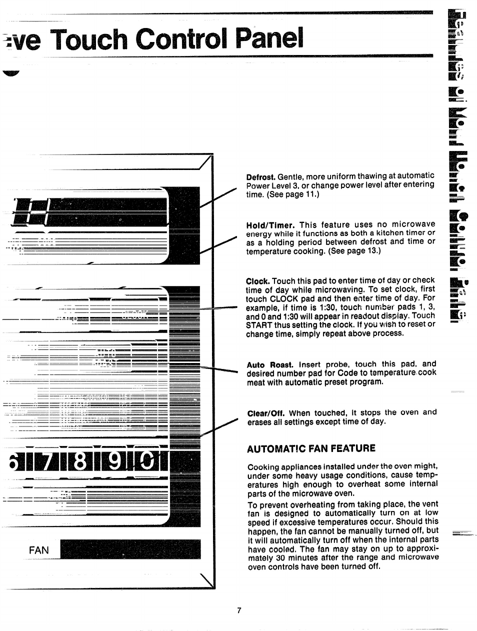 Ve touch control panel, Ve touch, Control panel | GE 49-4562 User Manual | Page 7 / 23