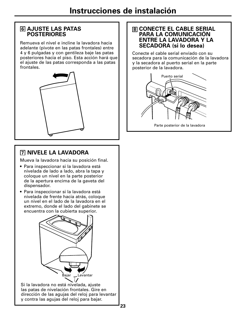 Instrucciones de instalación | GE Dryer User Manual | Page 57 / 68