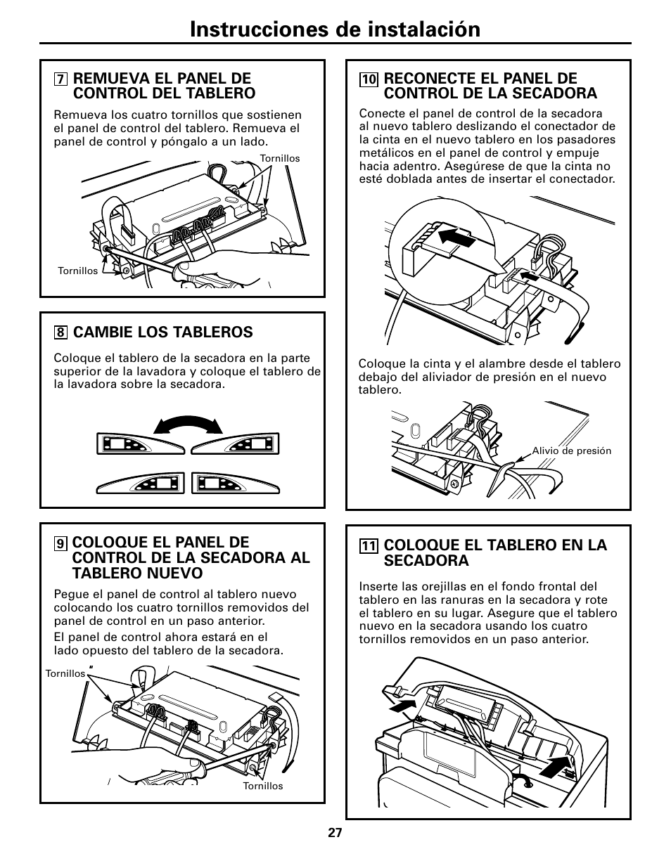 Instrucciones de instalación | GE Dryer User Manual | Page 61 / 68