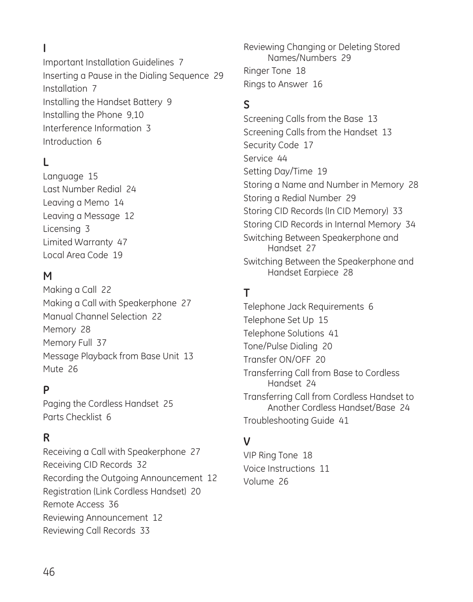 GE 25982xx3 User Manual | Page 46 / 48