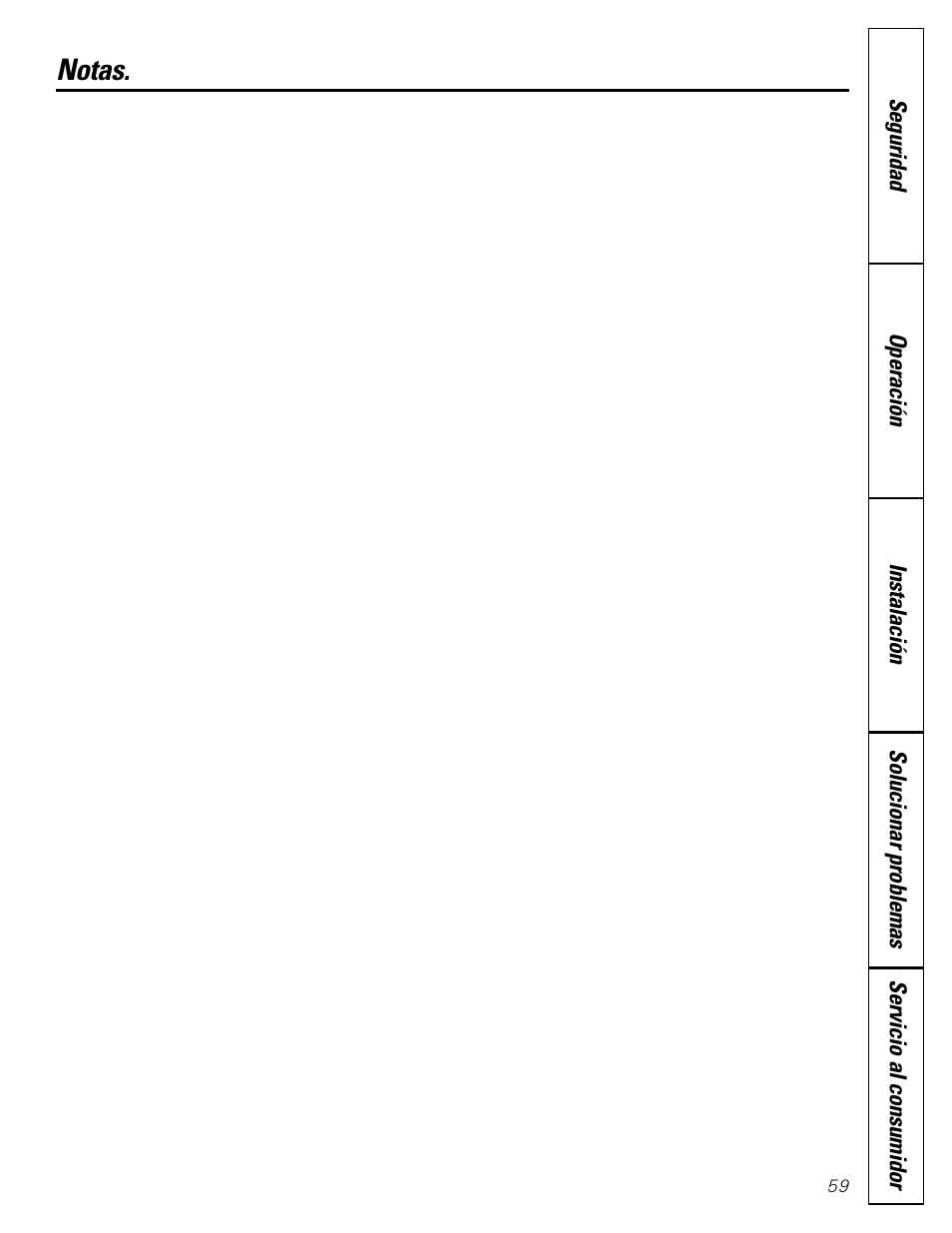 Notas | GE GXRM10G User Manual | Page 59 / 64