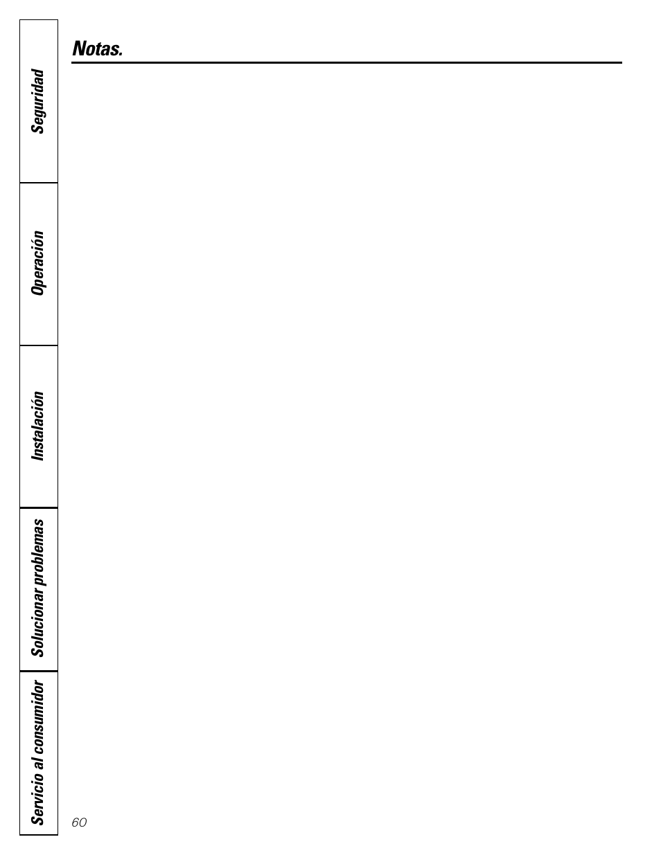 Notas | GE GXRM10G User Manual | Page 60 / 64