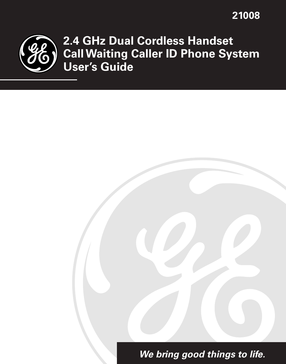 GE 21008 User Manual | 88 pages