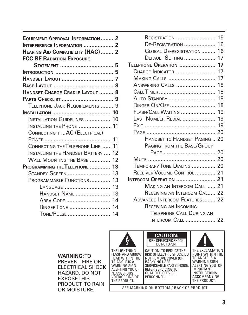 Able, Ontents | GE 21008 User Manual | Page 3 / 88