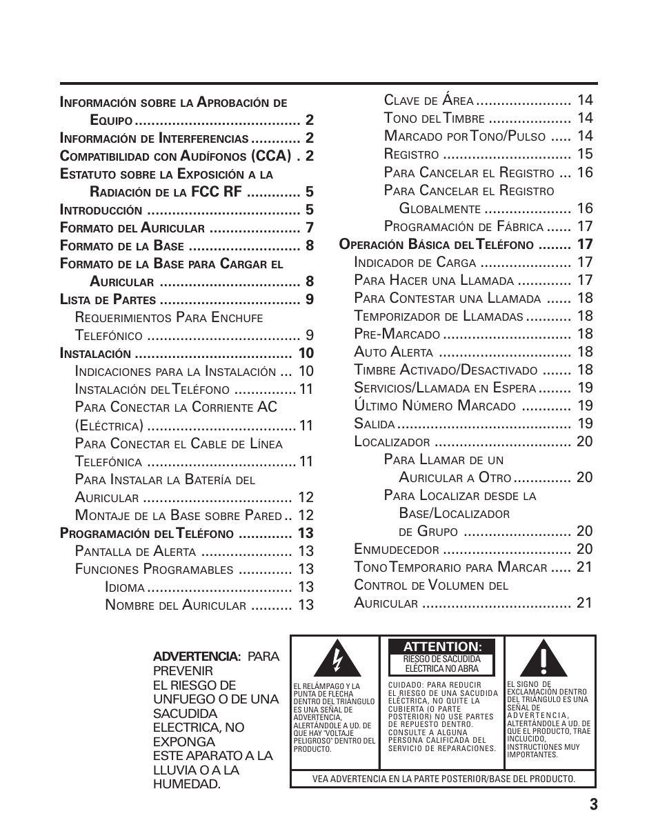 Abla, Ontenido | GE 21008 User Manual | Page 47 / 88