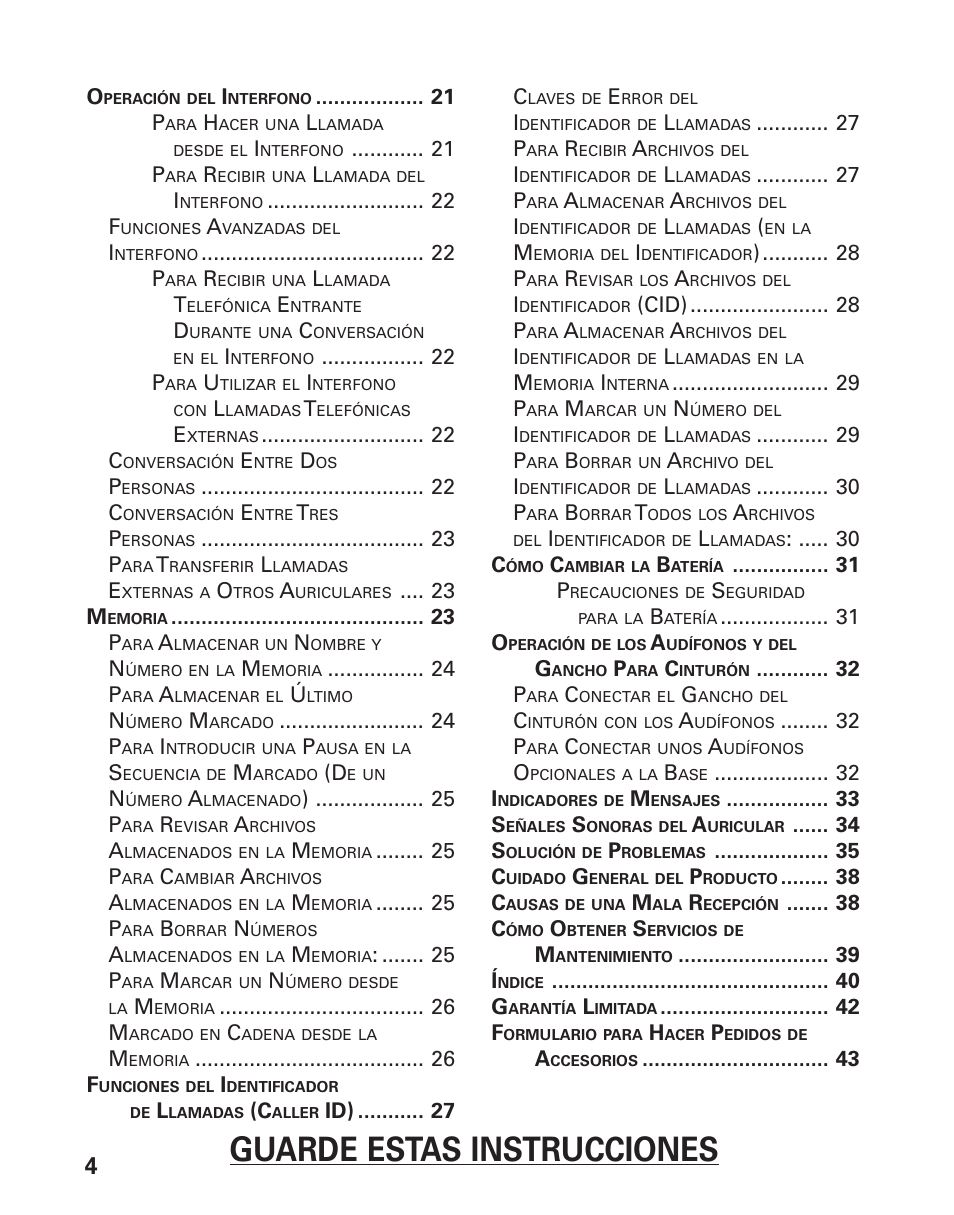 Guarde estas instrucciones | GE 21008 User Manual | Page 48 / 88