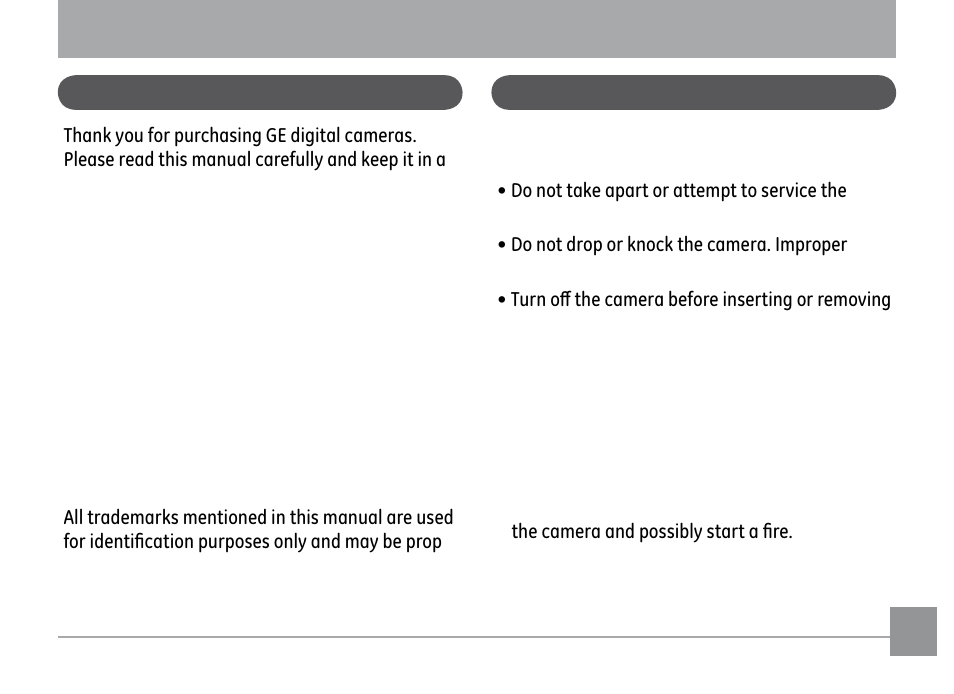 Before you start, Preface, Safety information | GE G2 User Manual | Page 5 / 106