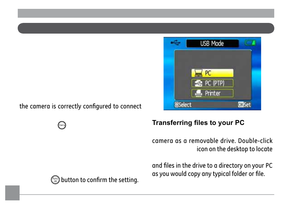 Connecting to a pc | GE G2 User Manual | Page 80 / 106