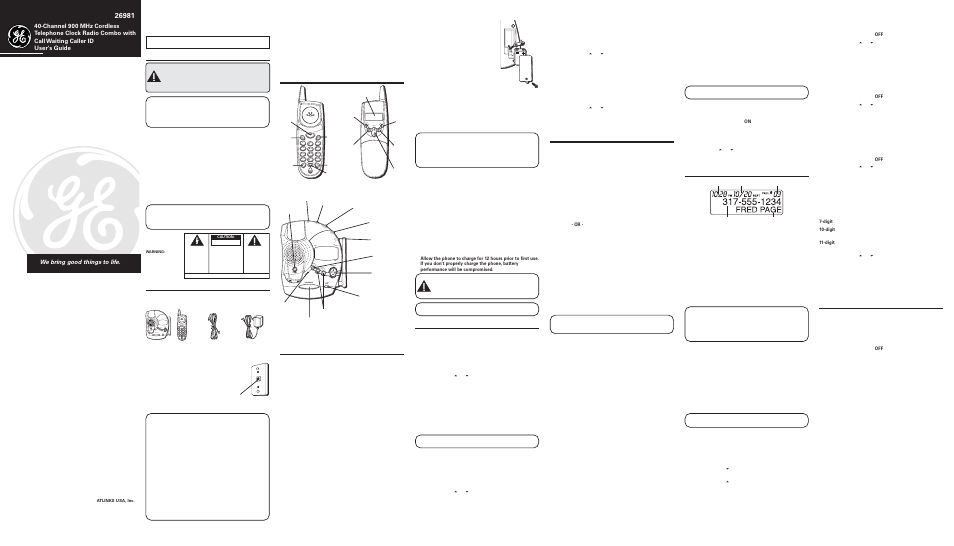 GE 26981 User Manual | 2 pages