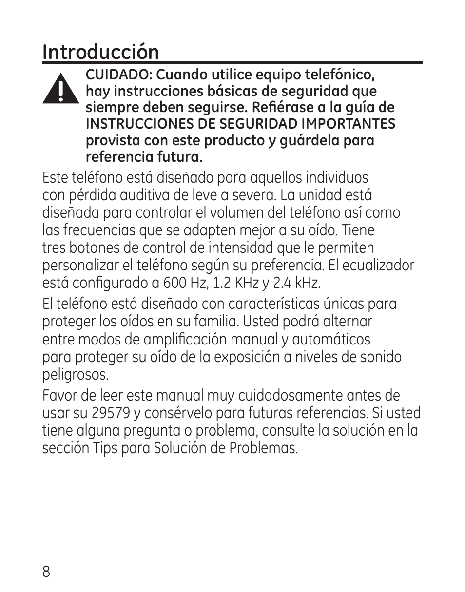 Introducción | GE 9579 User Manual | Page 56 / 96