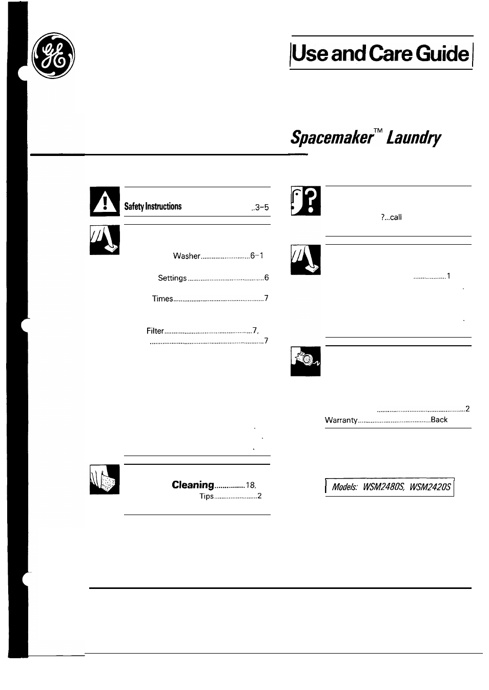GE WSM2420S User Manual | 28 pages