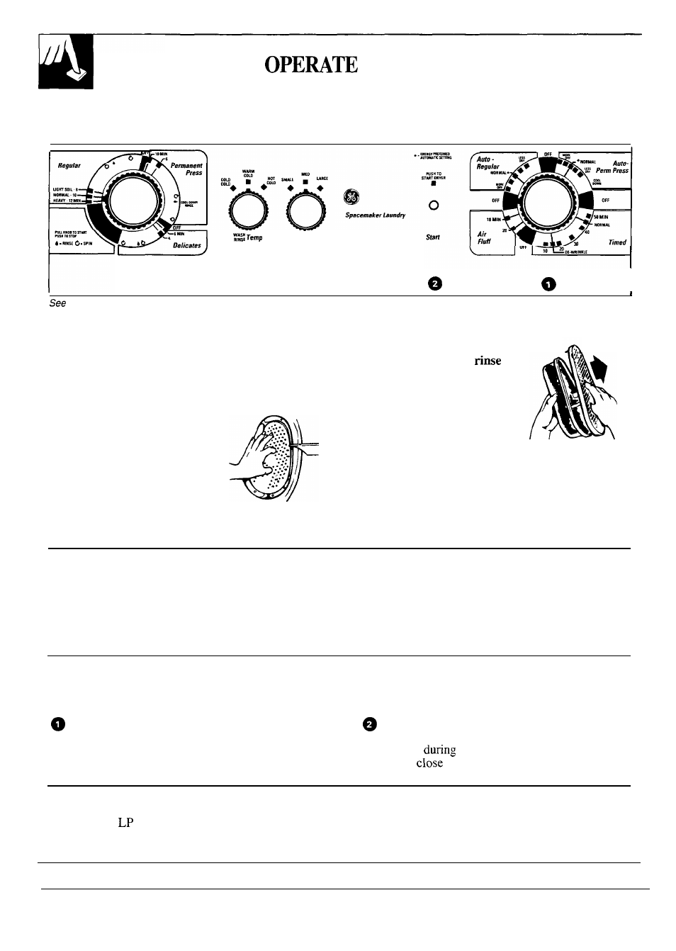 Operating the dryer -17, Air fluff drying 5, Automatic and timed drying | Control settings, Energy-saving tips, Fabric and cycle settings 6, Lint filter , 18, Loading, Soiling , 17, How to your dryer | GE WSM2420S User Manual | Page 14 / 28