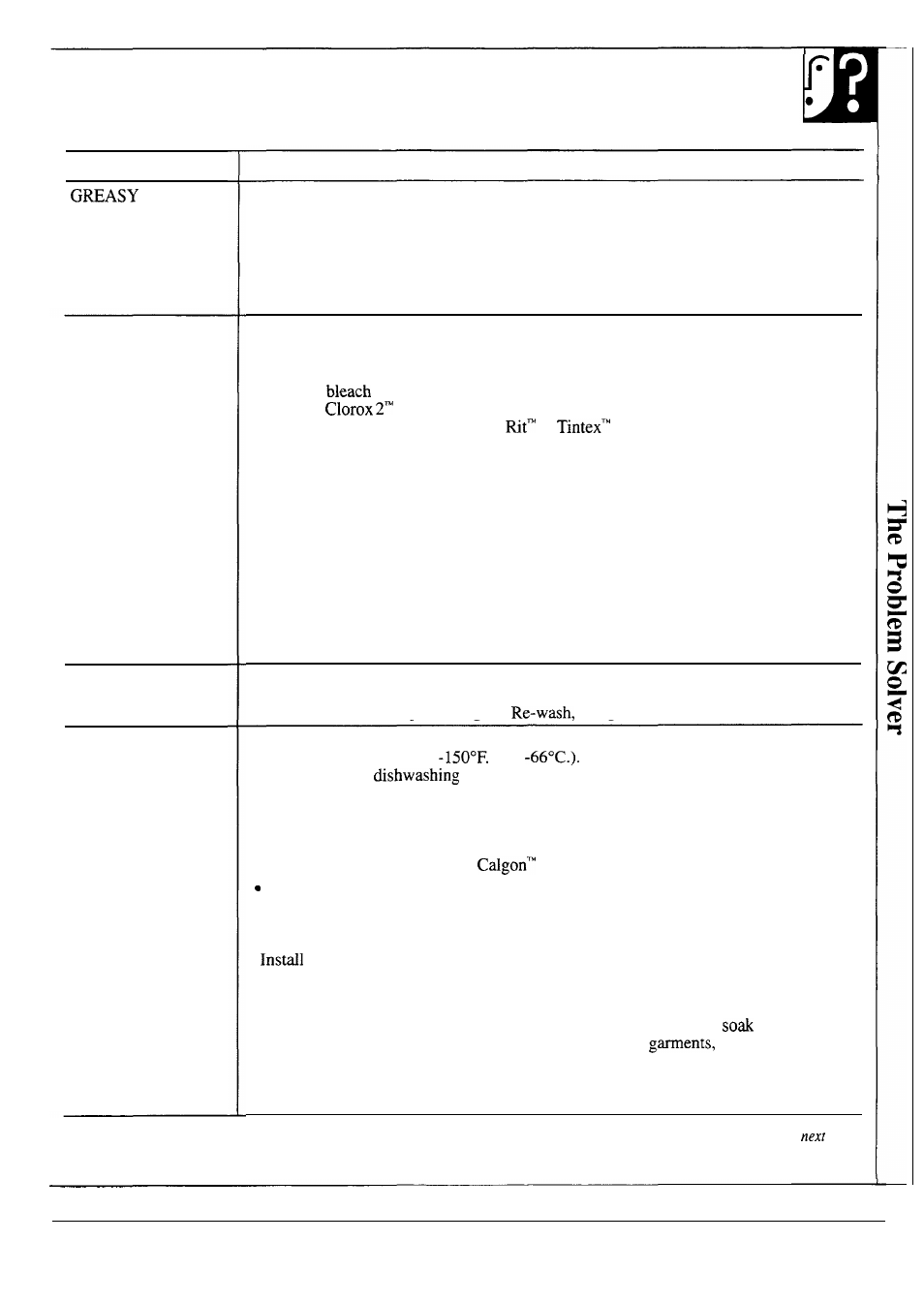 Storage’and vacation, User maintenance instructions | GE WSM2420S User Manual | Page 21 / 28