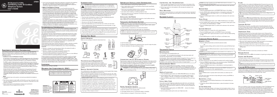 GE 00003168 User Manual | 2 pages