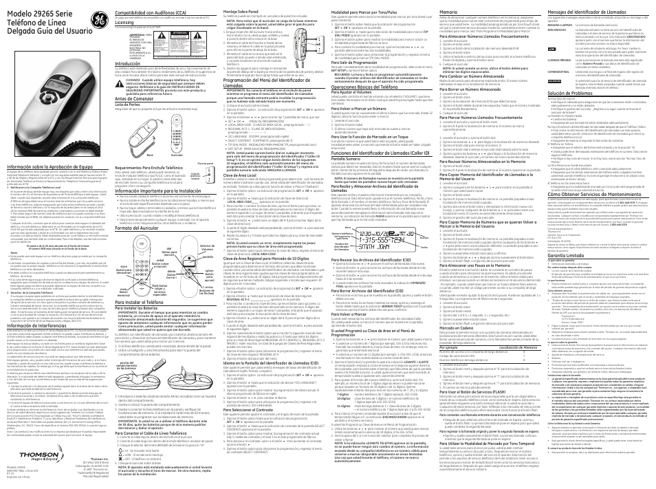 GE Trimline 00007057 User Manual | Page 2 / 2