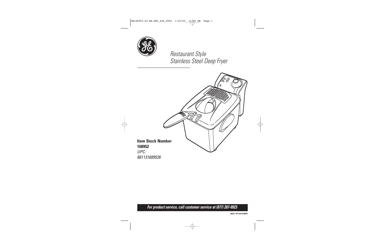 GE 168952 User Manual | 13 pages