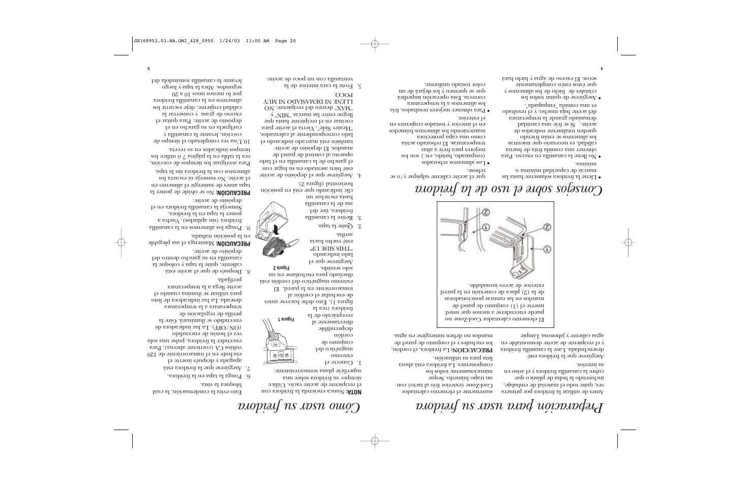 Preparación para usar su fr eidora, Consejos sobre el uso de la fr eidora, Cómo usar su freidora | GE 168952 User Manual | Page 11 / 13