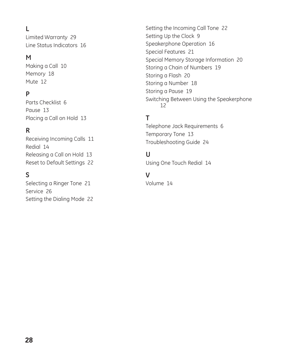 GE 29484 2-Line User Manual | Page 28 / 60