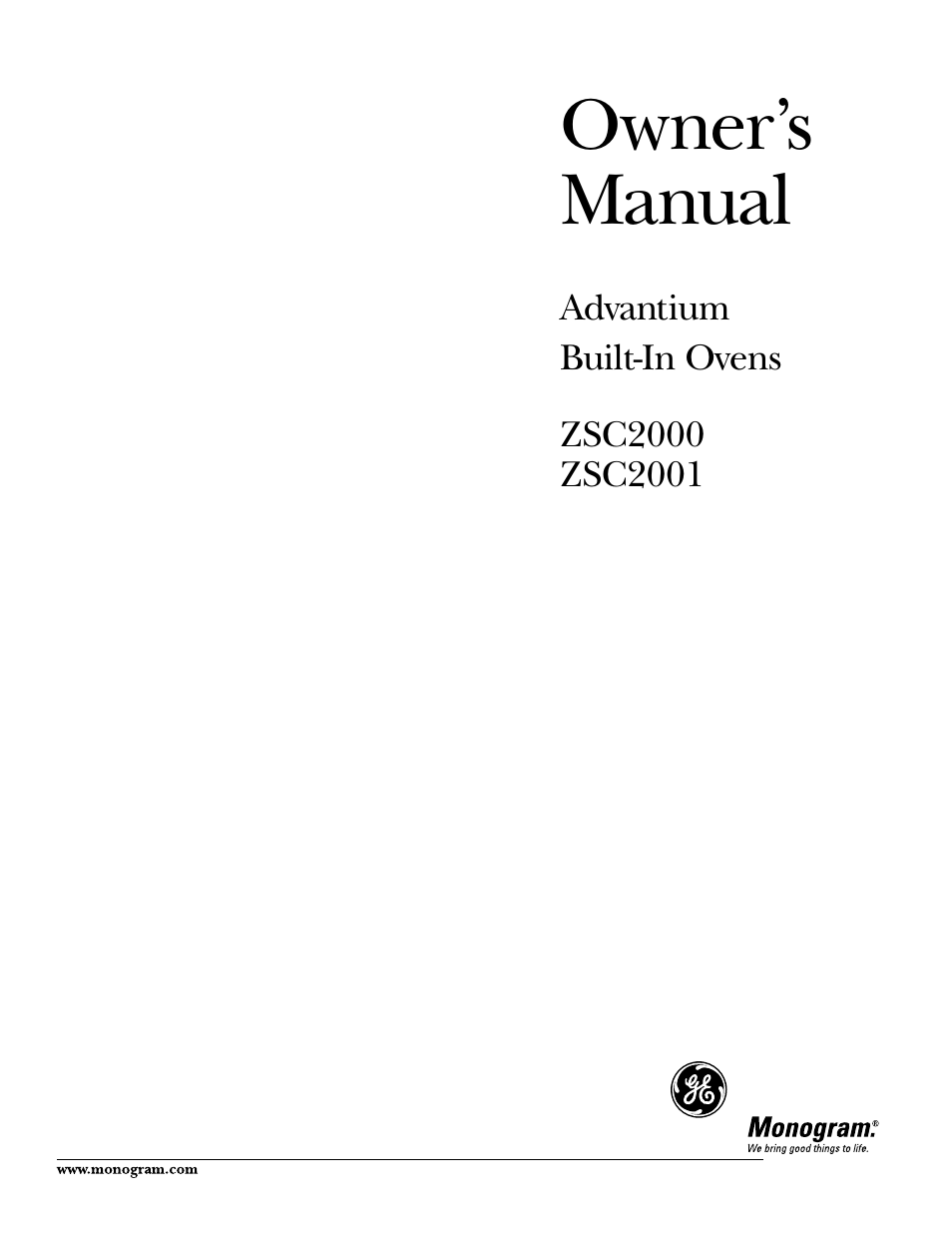 GE ZSC2000 User Manual | 44 pages