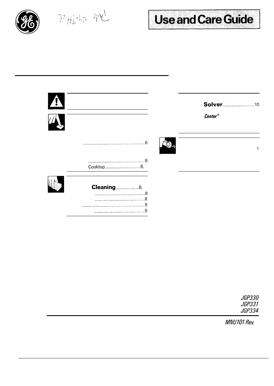 GE JGP331 User Manual | 12 pages
